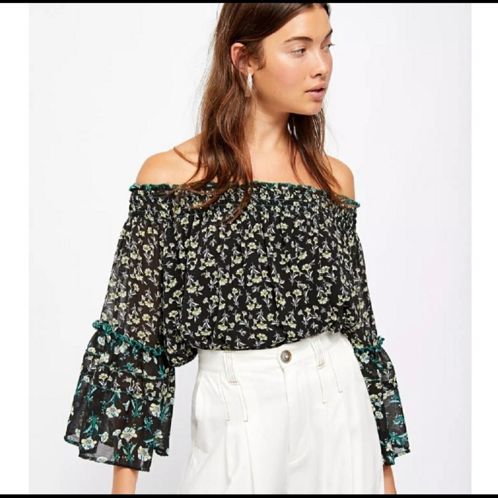 Free People Rose Valley off the shoulder blouse